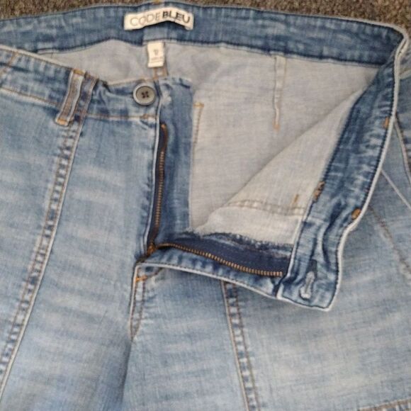 Y2K High Rise Straight Leg Capri Jeans with Pockets Size 12 - Picture 10 of 12